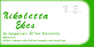 nikoletta ekes business card